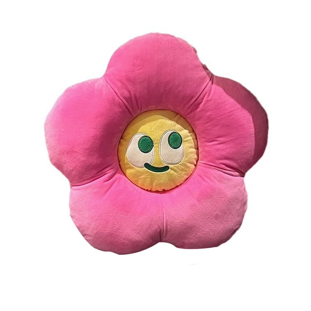 해바라기 플러시 쿠션 인스타 꽃모양 방석 소파 의자 거실 좌식 등받이 퍼플핑크 45x45x8.5cm 이미지 6