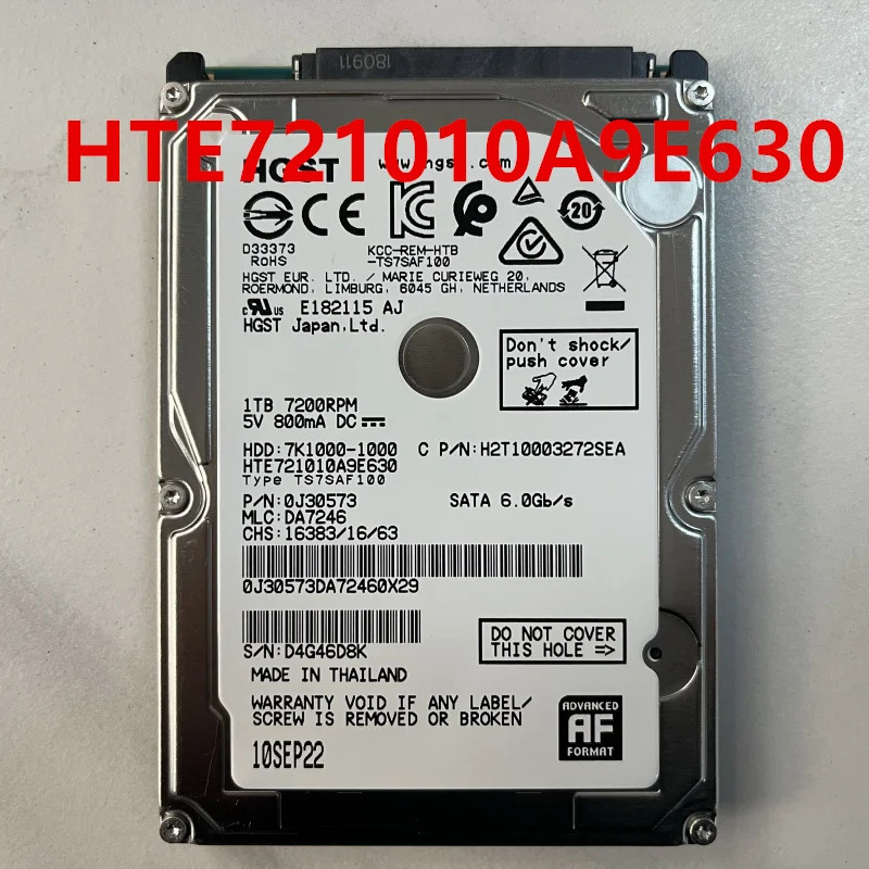 오리지널 하드 HITACHI 1TB SATA 2.5 인치 7200RPM 32MB 노트북 HDD HTE7210A9E630 신