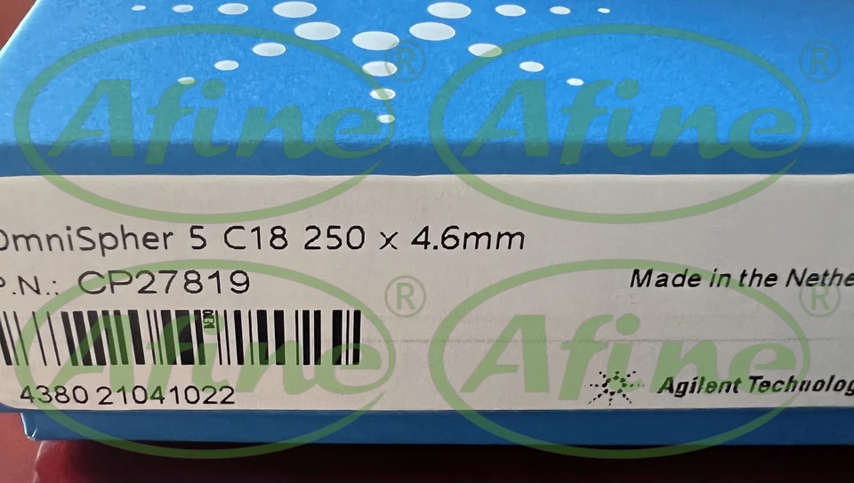 AFINE Agilent Omnispher C18 SS 크롬셉 카트리지 CP27823 3/pk CP27819 교체 1/pk 110 A 25 cm 4.6mm 5 m