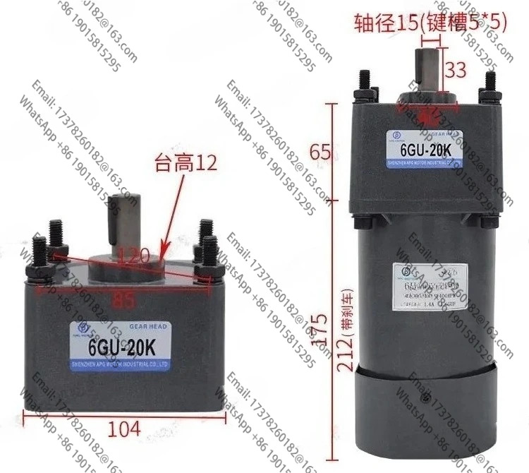 100 180W 220V AC 기어 감속/속도조절 모터 고정 속도 6IK180RGN-C 380V