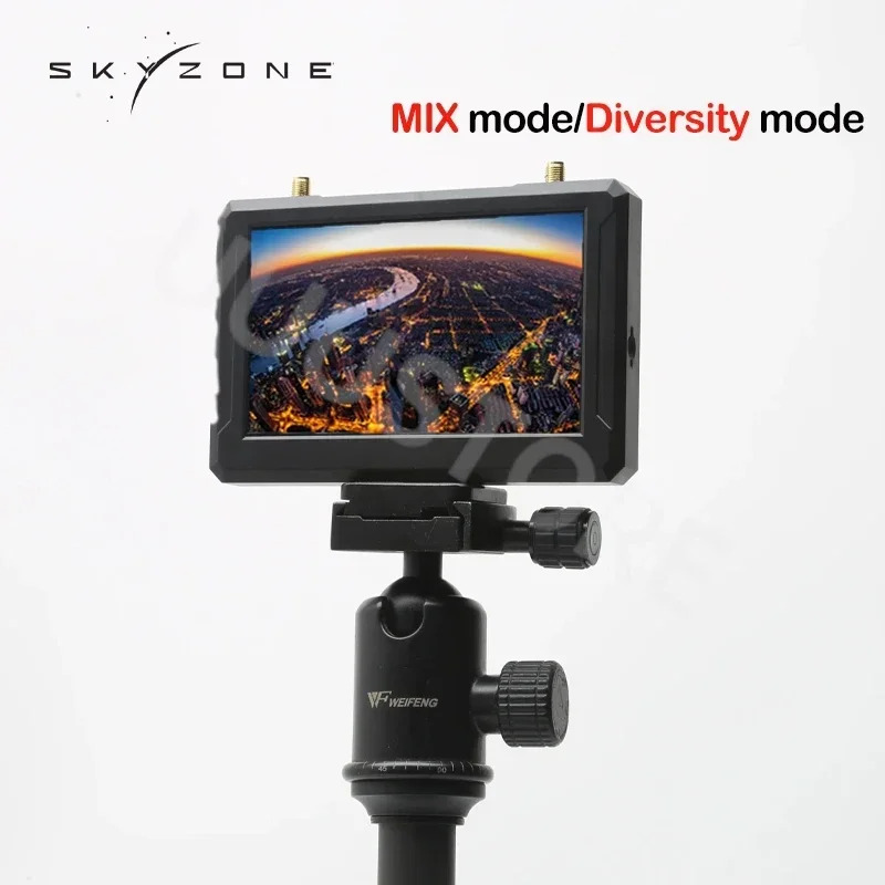 Skyzone FPV 모니터 내장 스테디뷰 다이버시티 리시버 쿼드콥터 RC 모델60FPS DVR M5F 5 인치 800x480