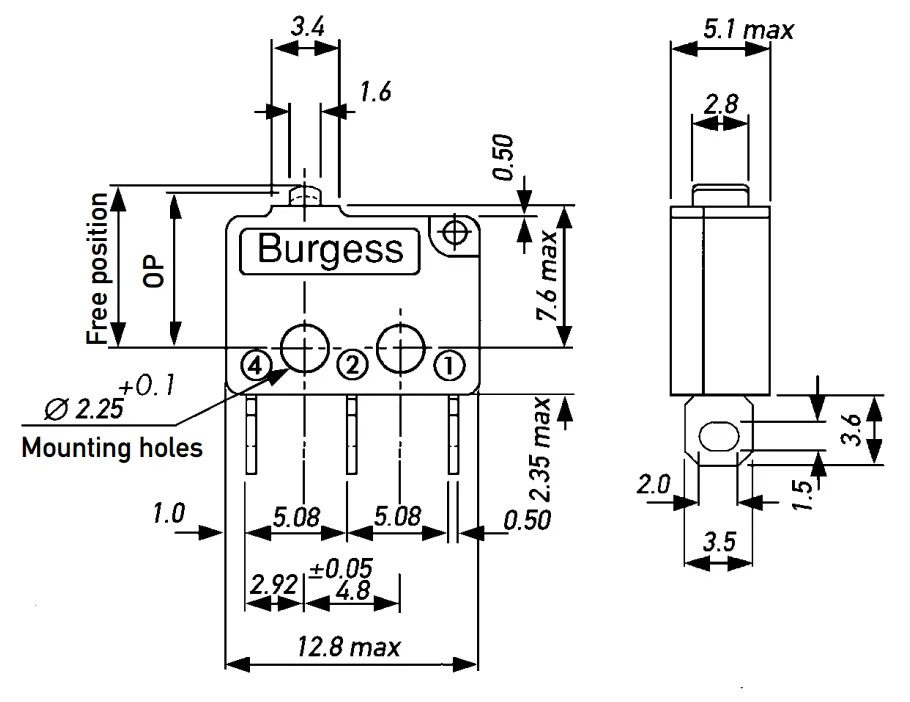 2PCS F4T7GP-UL 새 원본 마이크로 스위치 5A 250VAC