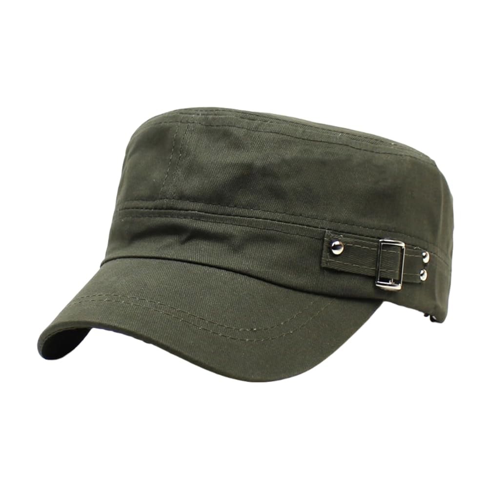 티블나이 유니 기본 사관생도 군모 모자 남녀 공용 일상 군용 Army Green One Size - 상품 이미지