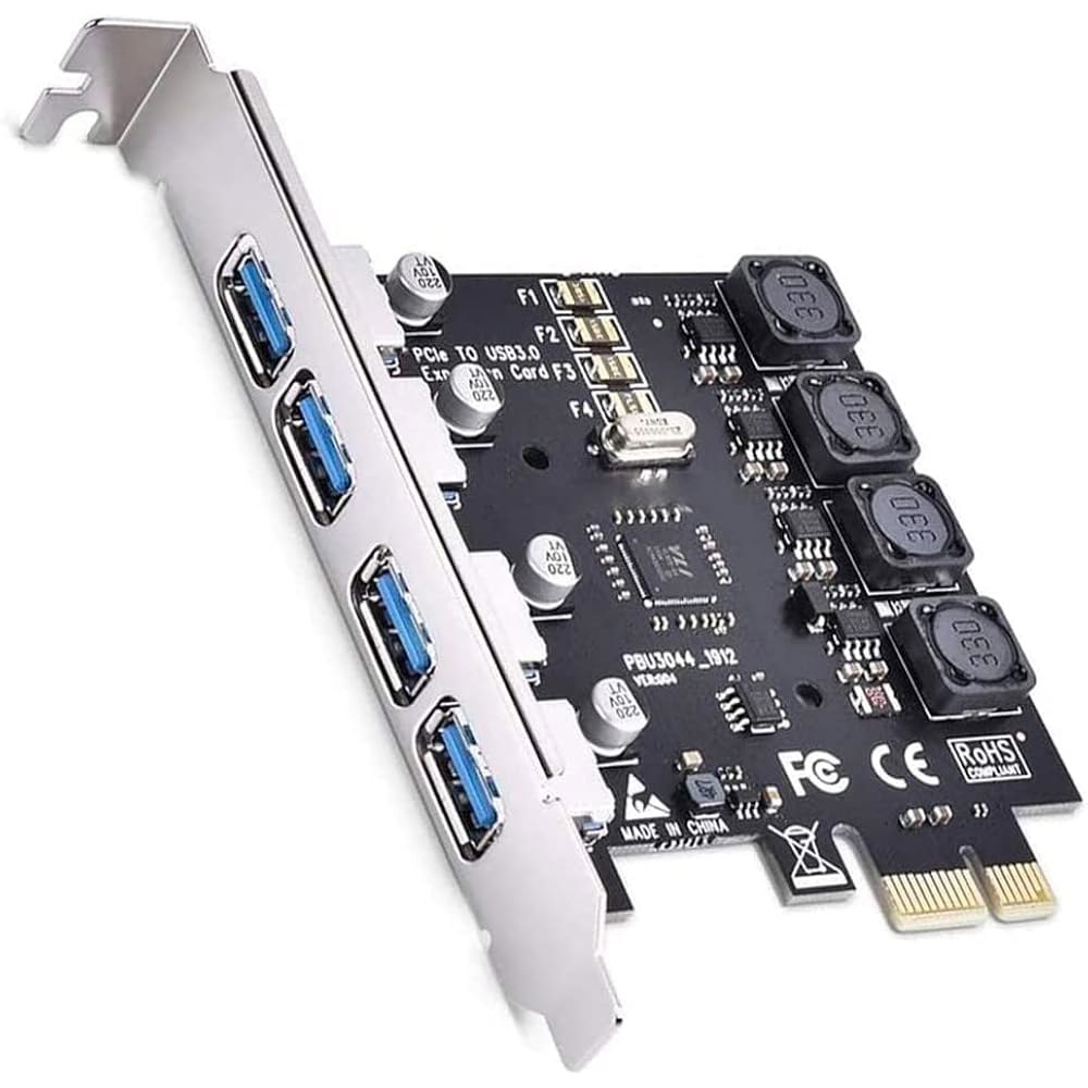 Windows 11 /10 /8.1 /8 /7 /Vista /XP /서버 및 Linux용 4포트 PCIE USB 3.0 카드 초고속 5Gbps PCI Express (PCIe) - 상품 이미지