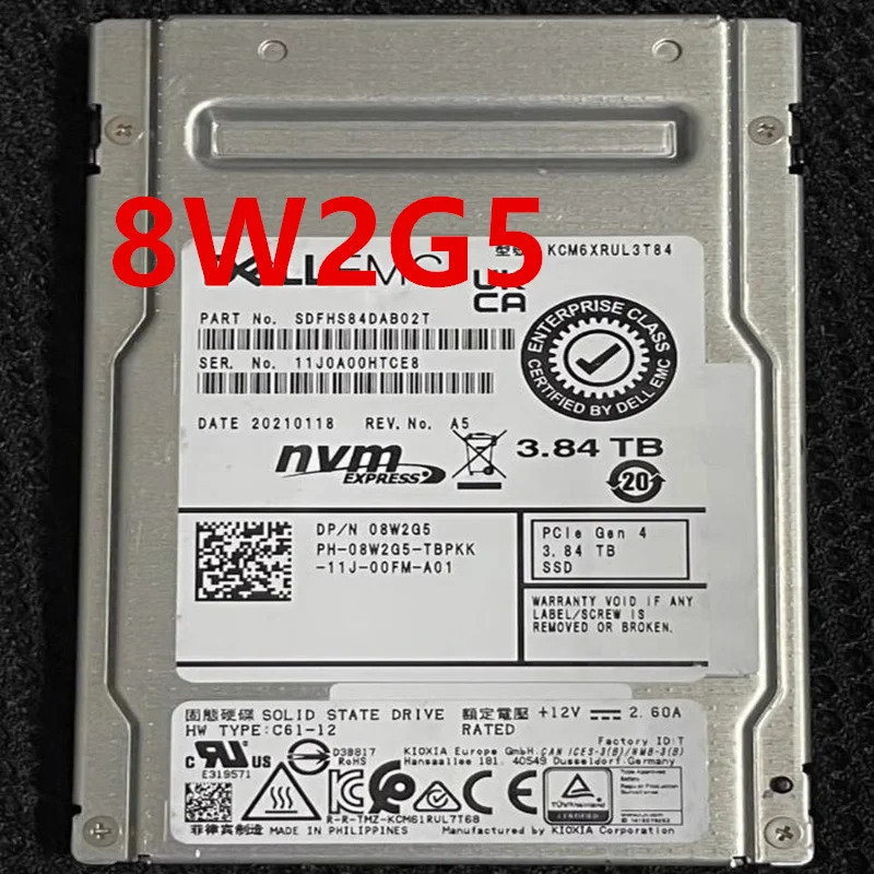 8W2G5 08W2G5 N0VK0 0N0VK0DELL 3.84TB 1.92TB 2.5 NVMe거새 솔리드 스테이트 드라이브