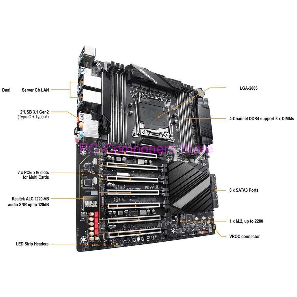 기가 바이트호환 데스크탑 마더보드 LGA2066 DDR4 256GB E- PCI-E X16 3.0 X299 X299-WU8