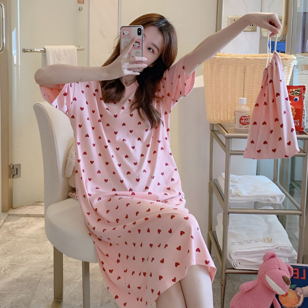 캐릭터여름잠옷 반팔원피스잠옷 원피스형 모녀 동물 18종 이미지 7