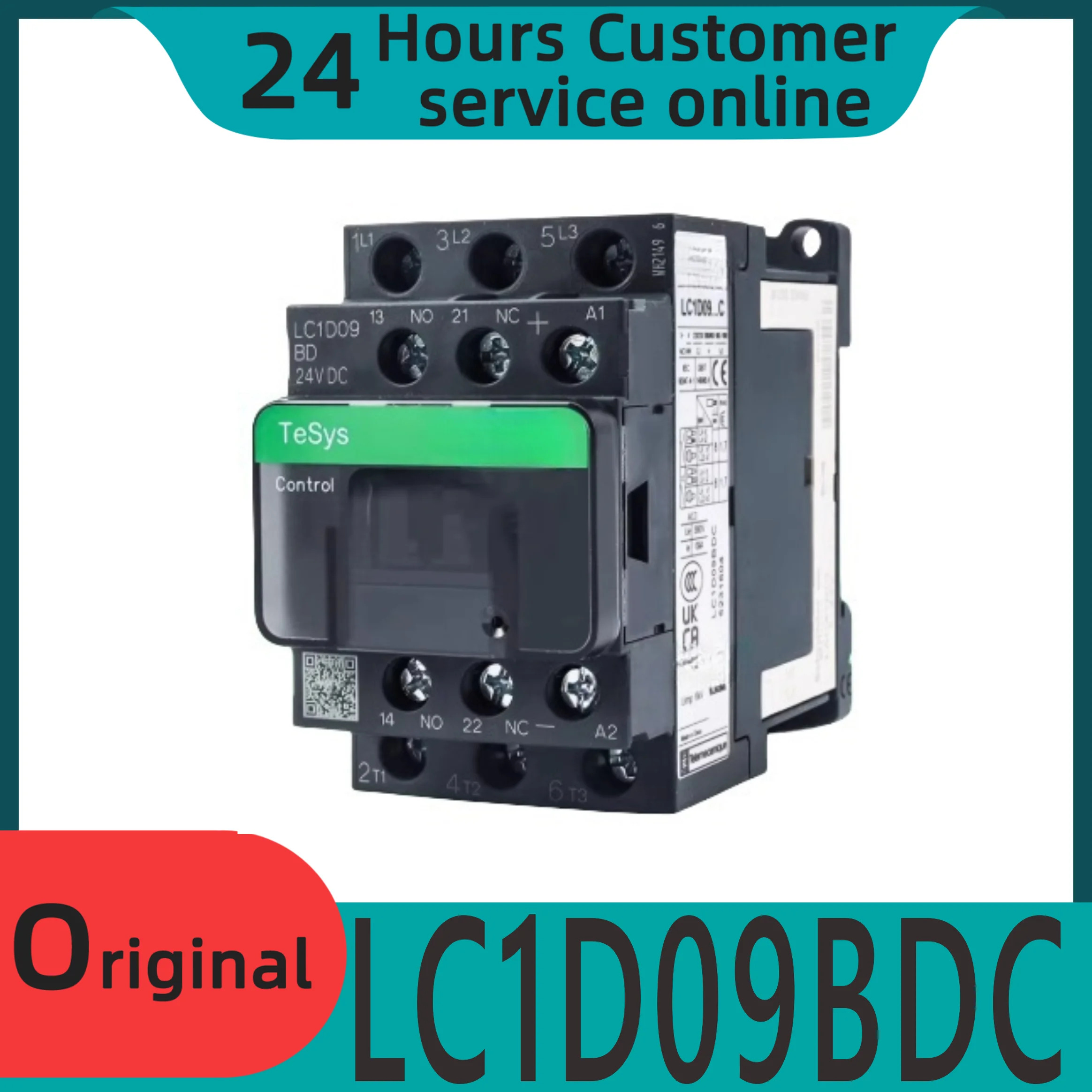 오리지널 3극 DC 접촉기 LC1D09BDC 9A DC24V