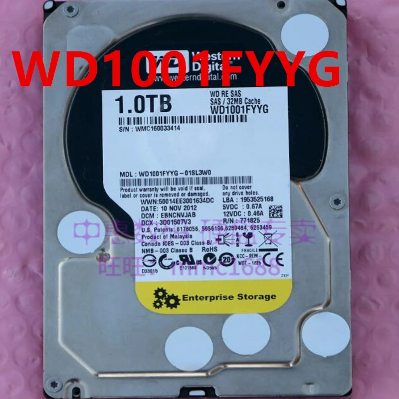 오리지널 거하드 WD 1TB 3.5 인치 7200RPM 32MB 서버 HDD WD1001FYYG WD10EVVS