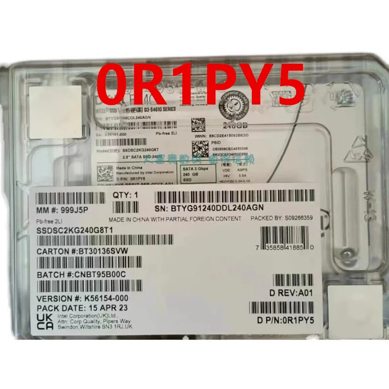 0R1PY5 SSDSC2KG240G8T1DELL intel호환 SSD D3-S4610 240GB 2.5 SATA새 솔리드 스테이트 드라이브