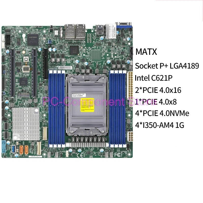 슈퍼마이크로 LGA-4189 DDR4-3200MHz M- 서버 마더보드 C621P 12V DC X12SPM-LN4F