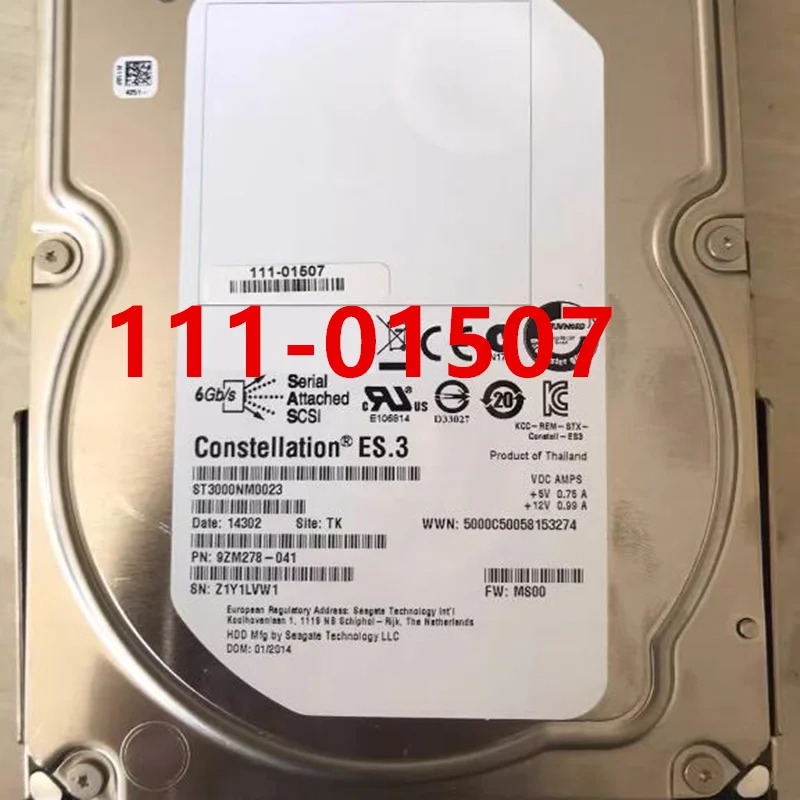 NETAPP SAS오리지널 하드 111-01507 E-X4034B-R6 서버 HDD 3TB 3.5 인치 7.2K 64MB