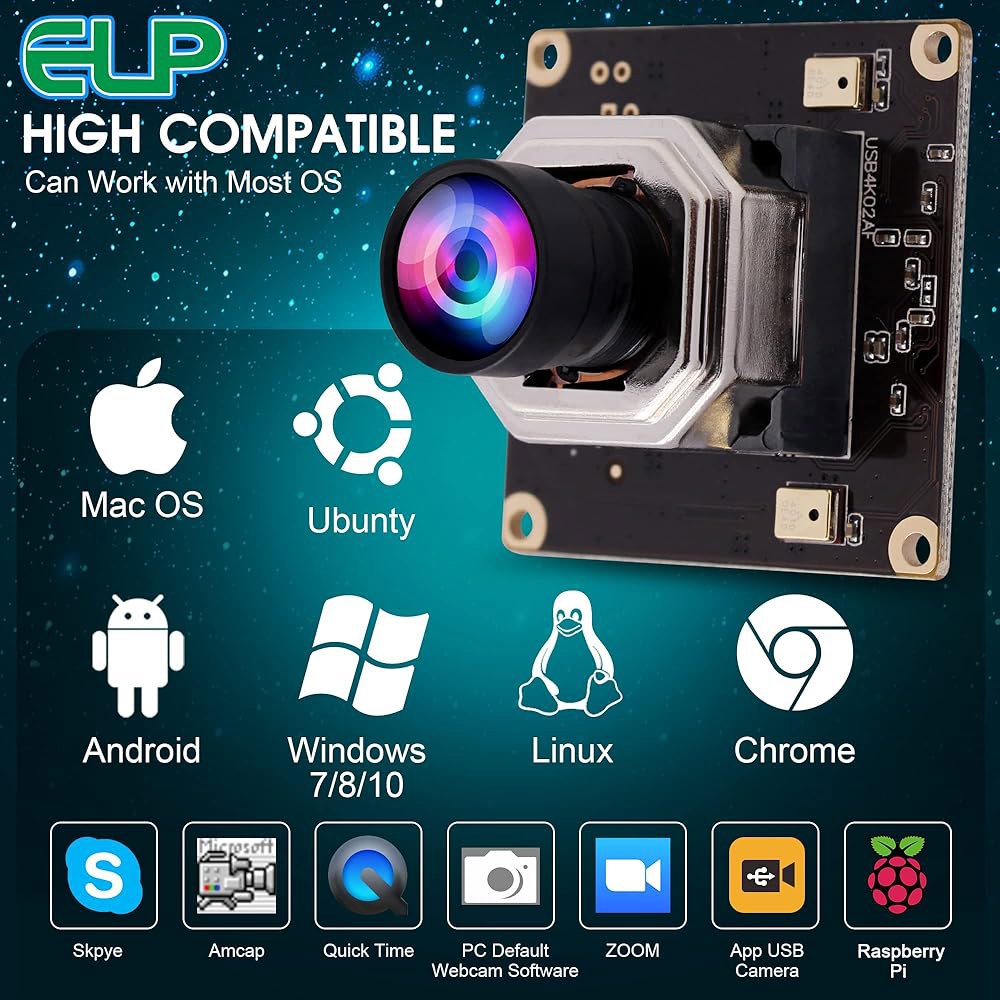 4K USB 카메라 모듈 자동 초점 노트북용 컴퓨터 라이트번 8mp IMX415 및 PC 라즈베리 비디오 보드 산업용 웹캠 USB2.0 UVC 오디오 미니 파이 - 상세 이미지 3