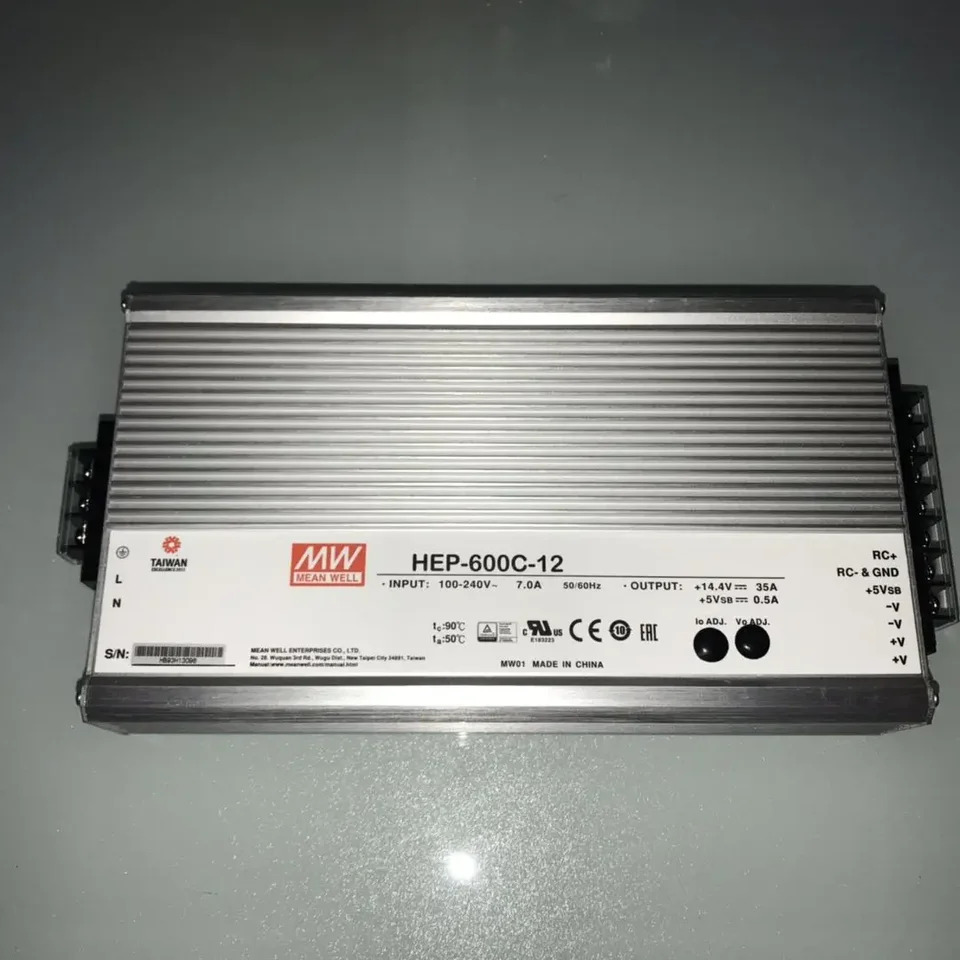 대만 Mingwei 알루미늄 쉘 충전 테이프 PFC 3 단 충전기 HEP-600C-12 600W 14.4V35A