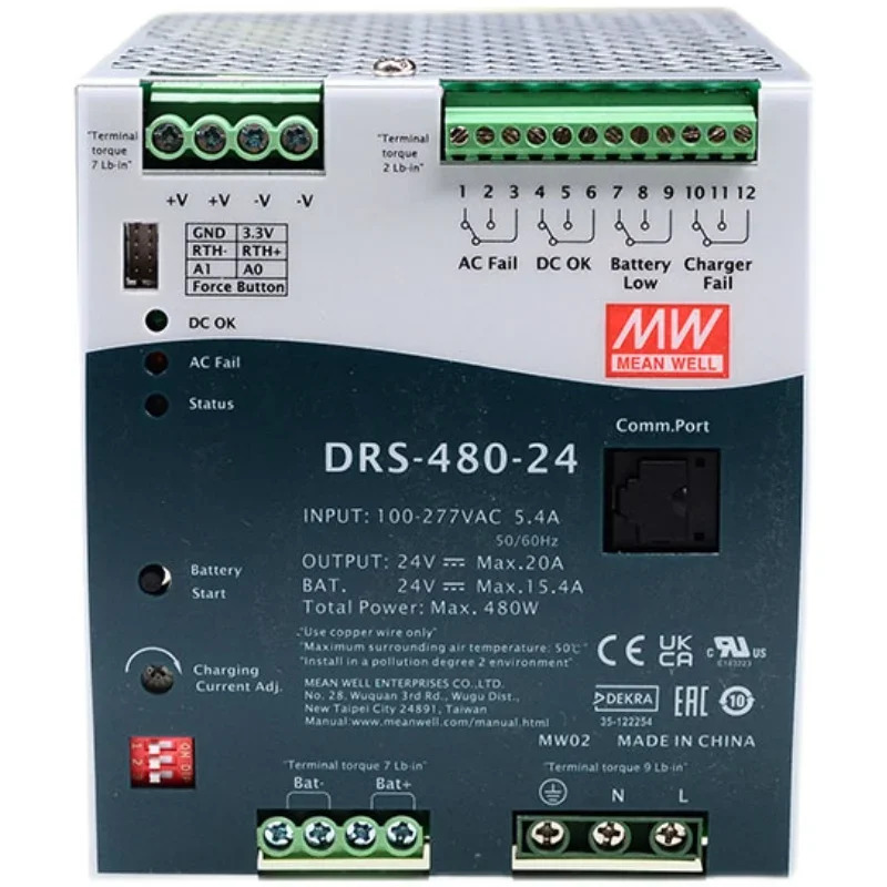 Mingwei 지능형 보안전원공급장치 UPS 통신 기능 480W DRS-480-24 36 48V