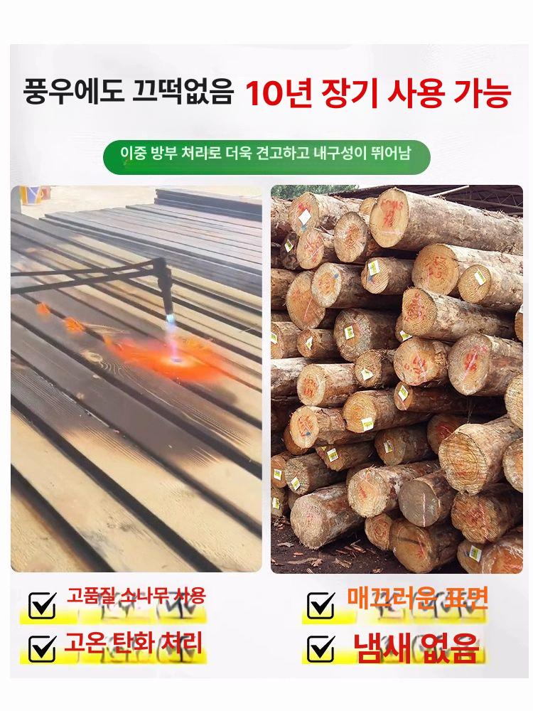 방부목 펜스 접이식 높이 담장 화단 울타리 목재휀스 야외 전원 가든 평지형 기둥 - 상세 이미지 3