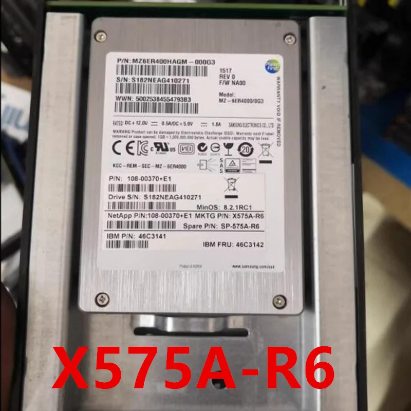 X575A-R6 SP-575A-R6 108-00370 솔리드 스테이트 드라이브 NETAPP DS4243 DS4246 DS4486 400GB 3.5 인치 SAS SSD 거신