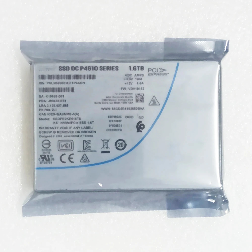 P4610 1.6T SSDPE2KE016T8 U.2 엔터프라이즈 NVME SSD용