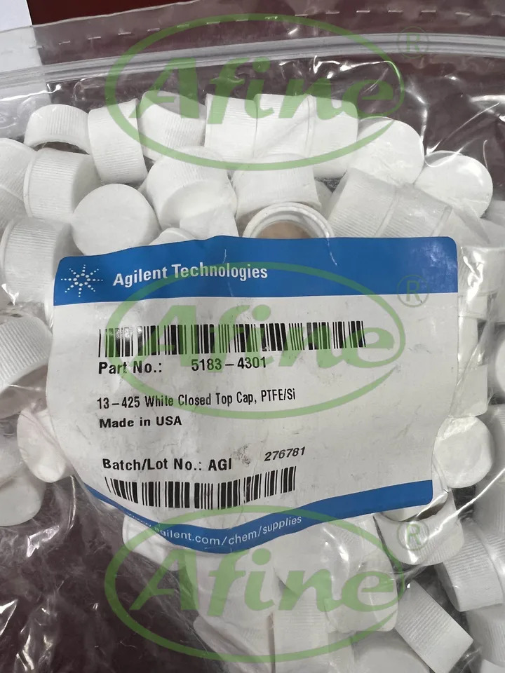 AFINE Agilent 5183-4301 화이트 클로즈 캡 PTFE/실리콘 셉타 보관 바이알 100/pk