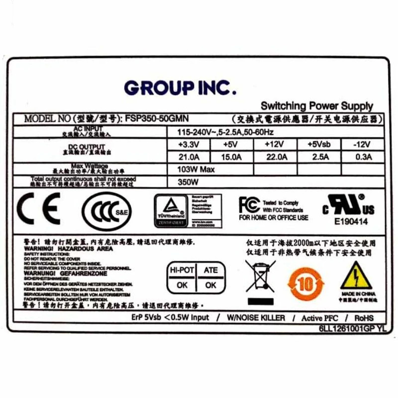 전원공급장치 FSP350-50GM호환N FSP250-60PFN FSP AIO 1060TI 2060TI 350W PSU 신