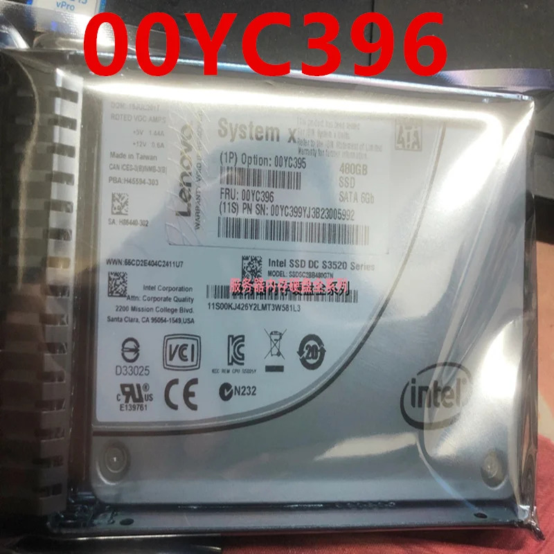 Lenovo호환 X3650 X3500 M5 X3850 X6 솔리드 스테이트 드라이브 480GB 2.5 인치 SATA SSD 00YC395 00YC396 00YC399 신