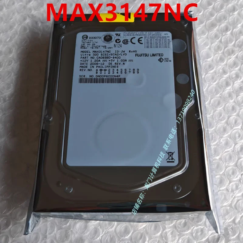 후지쯔 146GB 3.5인치 15K 80핀 SCSI MAX3147NC CA06560-B400거새 원본 HDD