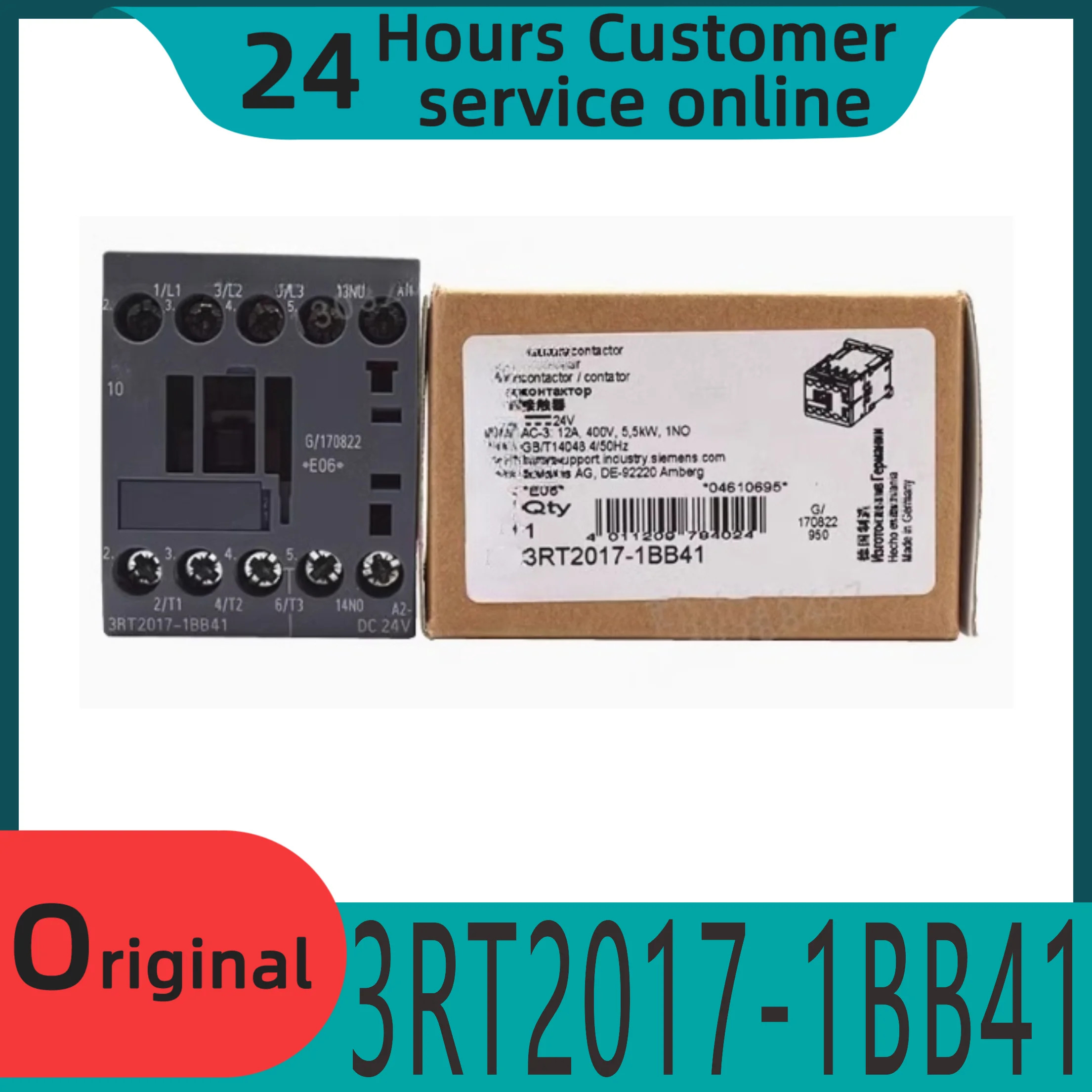 오리지널 DC 접촉기 3RT-1BB41 3RT-1BB42 DC24V12A