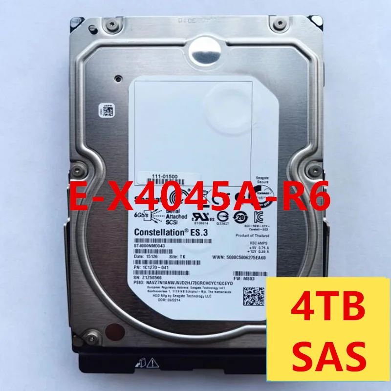 NETAPP DE6600 E5460 4TB SAS 3.5 7200RPM 128MB 하드 드라이브 E-X4045A-R6 111-01500거새