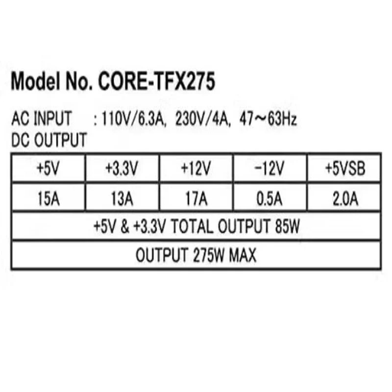 Scythe TFX 275W 전원공급장치 CORE-TFX275 새 원본 PSU IP-S300FF1-0 FSP250-60GLT 교체