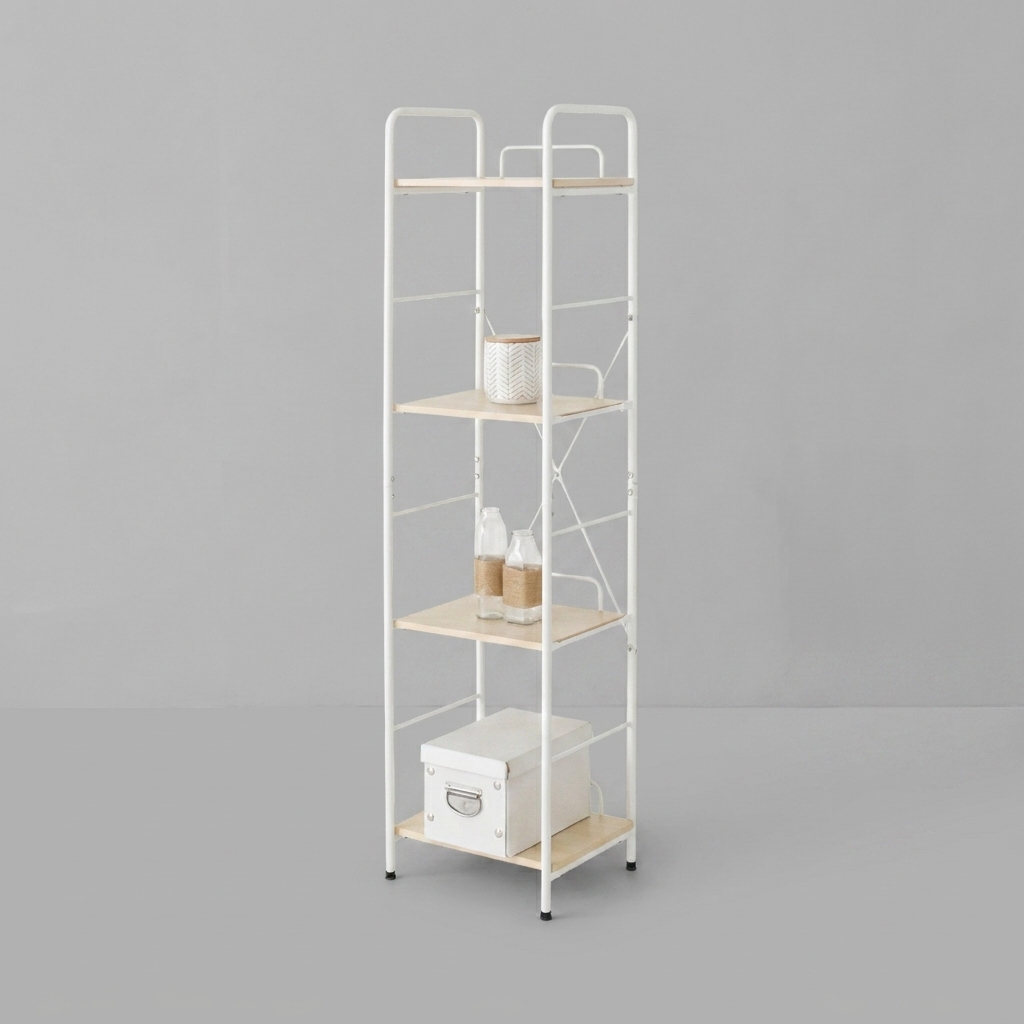 OLLSON 선반 345 좁은 4단 350mmx305mmx1365mm, 4단, 화이트 8135.4937 이미지 4