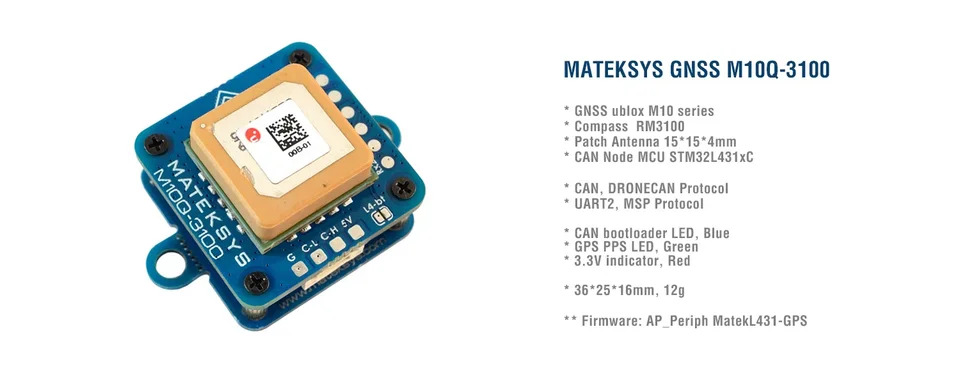 MATEK Mateksys APPERIPH 드론칸 GNSS M10Q-3100