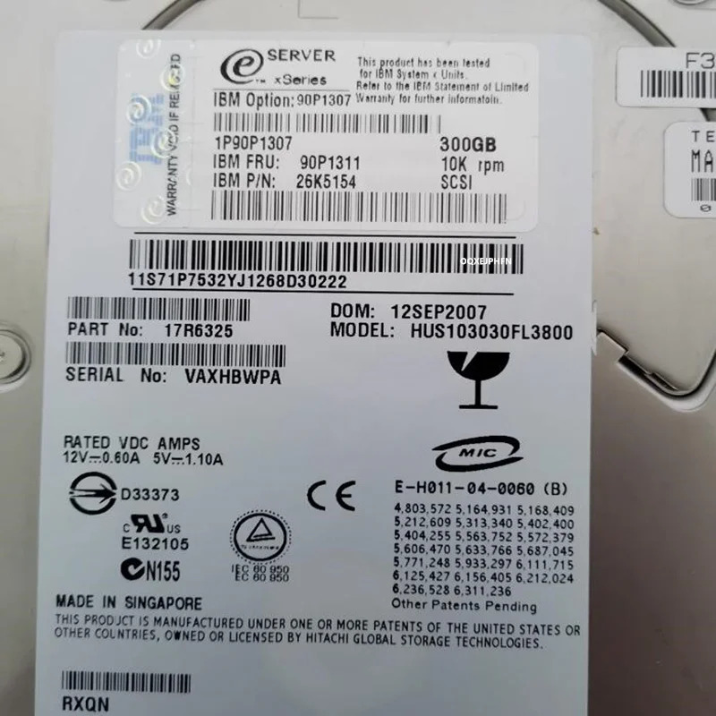 IBM X236 X346 300GB 80Pin SCSI 3.5 10000RPM 8MB 하드 드라이브 90P1311 90P1307 26K5154거새