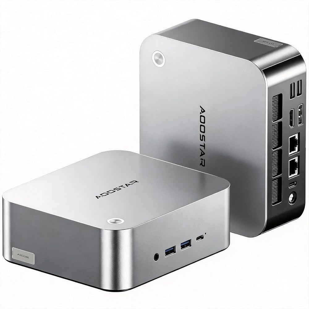 AOOSTAR 미니 데스크탑 PC AMD Ryzen (HD/DP/USB4 2) 4스크린 RAM 6850H wuthout 디스플레이 LPDDR5 BT 7 게이밍 2.5G 슬롯 듀얼 - 상품 이미지