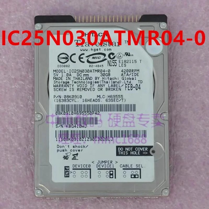 HITACHI오리지널 하드 IC25N030R04-0 DK23BA-10 노트북 HDD 30GB 10GB IDE 2.5 인치 5400RPM 2MB
