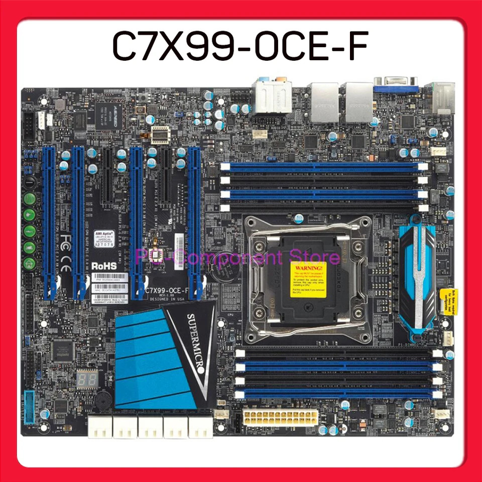 Supermicro 데스크탑 마더보드 코어 i7 E5-1600/2600 v3/V4 프로세서 LGA2011 DDR4 PCI-E3.0C7X99-OCE-F