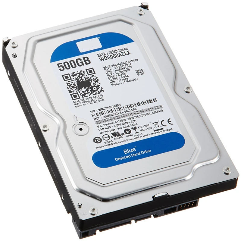 데스크탑 하드 드라이브내장 오리지널 HDD WD 블루 500GB 3.5 인치 SATA 6 Gb/s 32MB 7200RPM WD5000AZLX