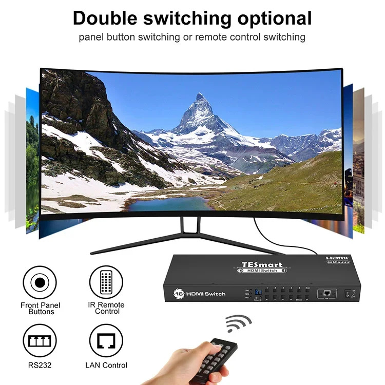 HDMI 스위치 16 입력 1 출력 포트 16x1 4K  60Hz