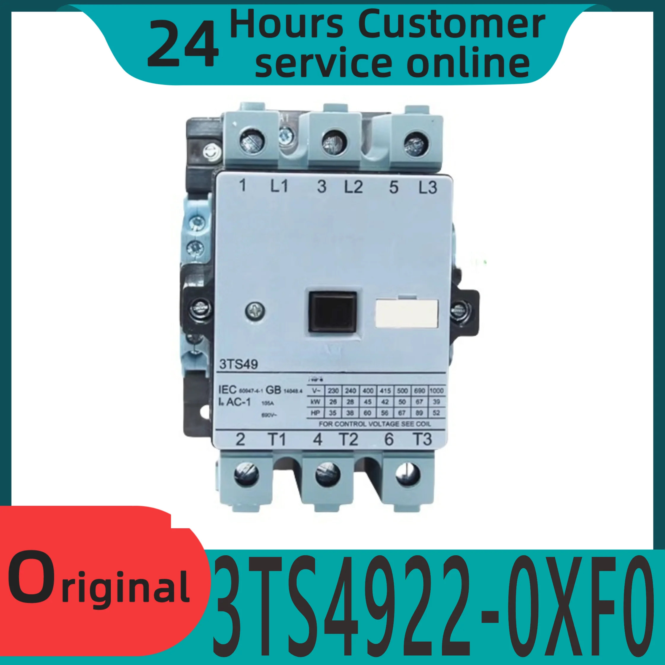 원본 3TS49 저전압 AC 접촉기 3TS4922 3TS4922-0XF0 2 열림 닫힘 110V