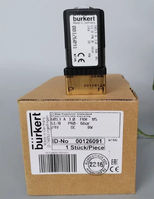 Burkert 소구경 솔레노이드 밸브 6013A 3.0 G1/8 24VDC 00126091 126091