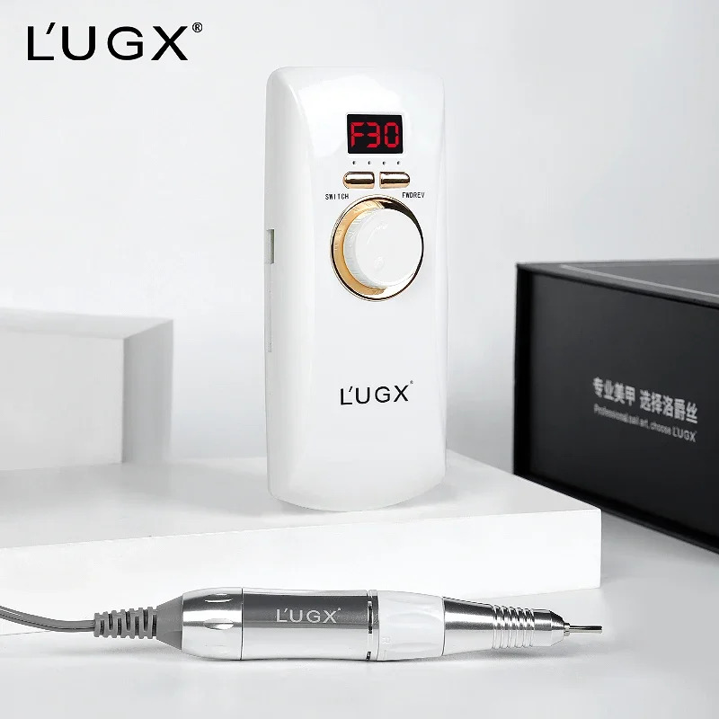 LUGX 601 30000 rpm 네일 장비 프로 아크릴 무선 충전식 전기 휴대기계 드릴