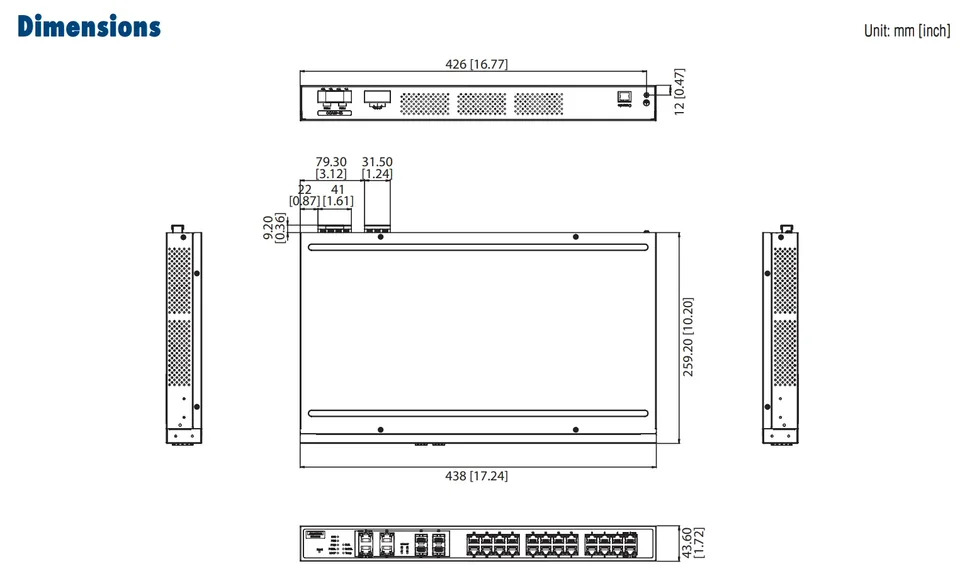 Advantech EKI-9628G-4CI 랙 마운트 24G 4G 콤보 포트 산업L3 이더넷 스위치