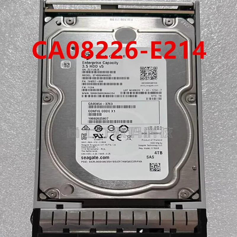 CA08226-E214 CA05954-3763 오리지널 하드 FUJTSU DX100 DX200 S4 4TB SAS 3.5 인치 7.2K 128MB 서버 HDD 거신