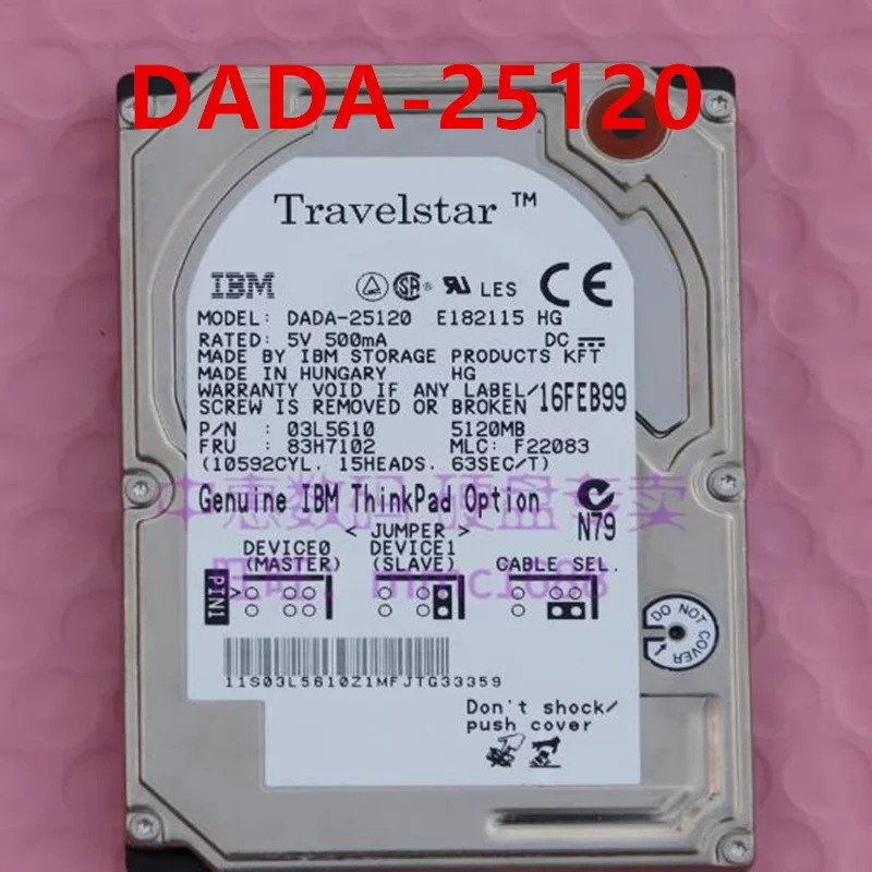 IBM오리지널 하드 DADA-25120 DYLA-28100 DTNA-22110 2.5 인치 노트북 HDD 5.1GB 8.19GB 2.1GB IDE