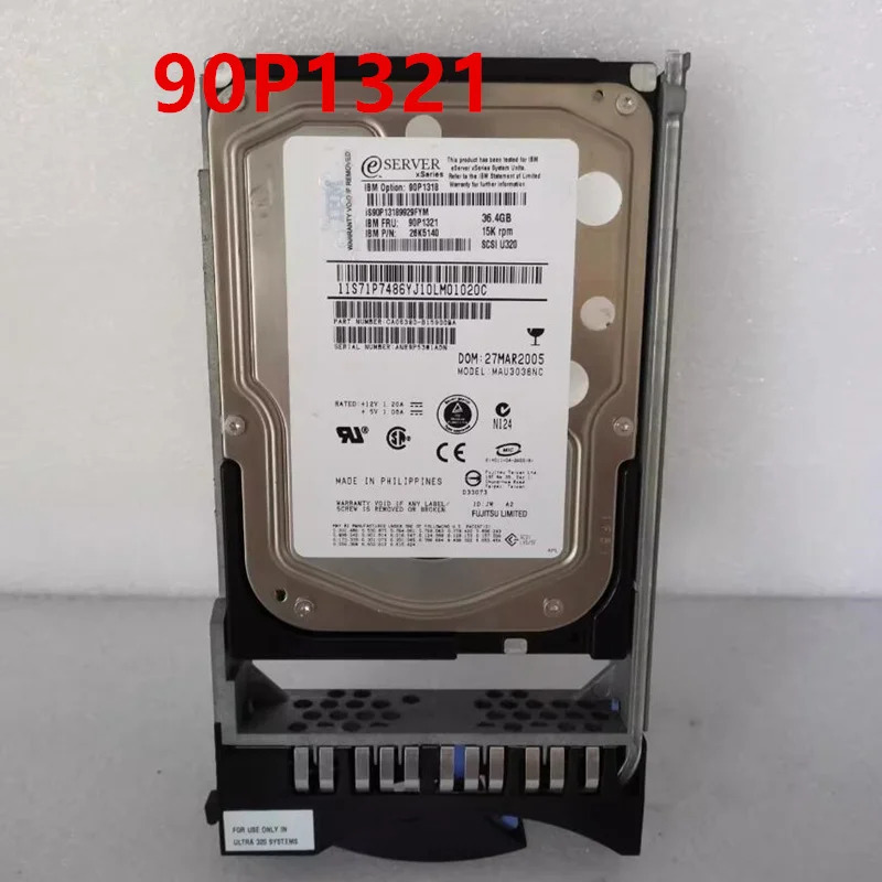 IBM 36.4GB 80Pin SCSI 3.5 15000RPM 8MB 하드 드라이브 90P1318 90P1321 26K5140거새