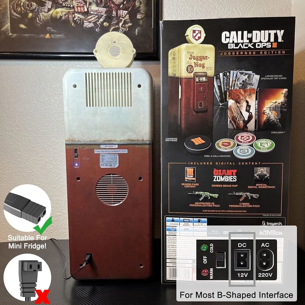 HKY COD Call of Duty Black 2-프롱 Juggernog AC/DC 어댑터 9V Edition Planet 12.0V Fridge GF15232 장치와 Jugge - 상세 이미지 3