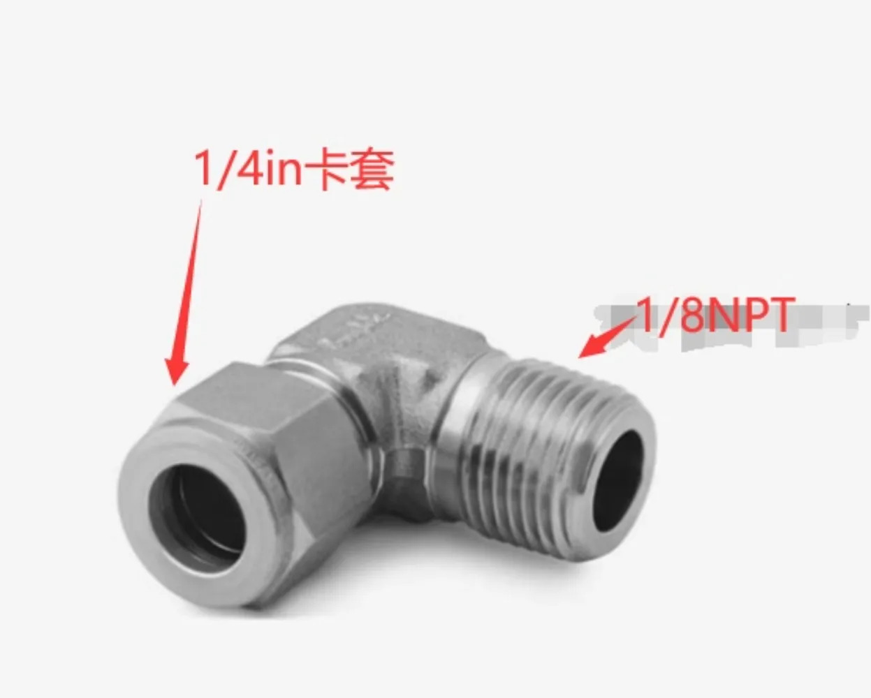 스테인리스강 페룰 엘보 직각 수나사 피팅 FITOK316