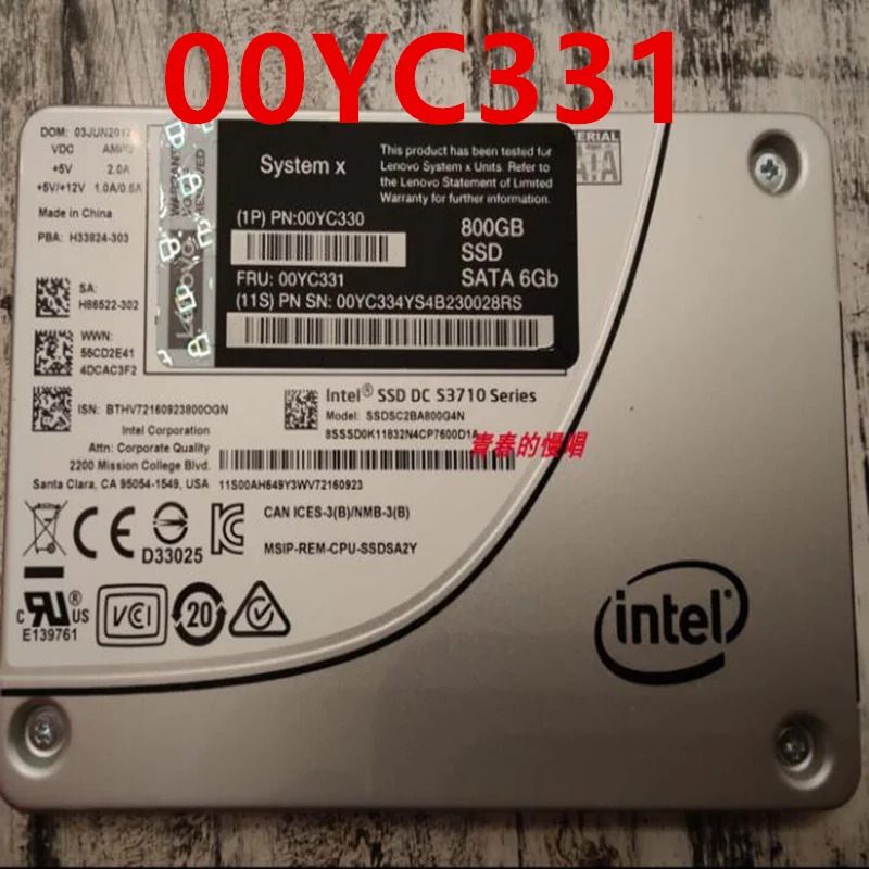 Lenovo호환오리지널 솔리드 스테이트 드라이브 800GB 2.5 인치 SSD SATA 00YC331 00YC330 00YC334 거신