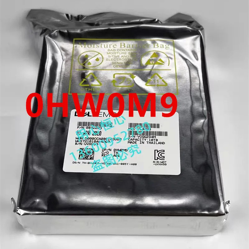 HW0M9 0HW0M9 WUSDELL 10TB SAS 3.5 7200RPM 256MB 서버 HDD새 원본 하드 721010 AL4200