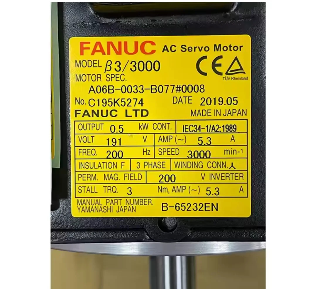 A06B-0033-B077 Fanuc AC 서보모터 12개월 A06B0033B077