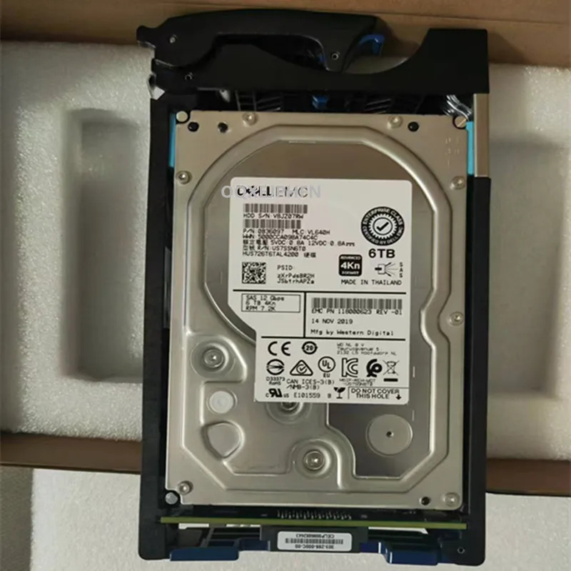 EMC D3-VS07-6000 6TB SAS오리지널 하드 005053113 HUS726T6TAL4200 서버 HDD 3.5 인치 7200RPM 128MB